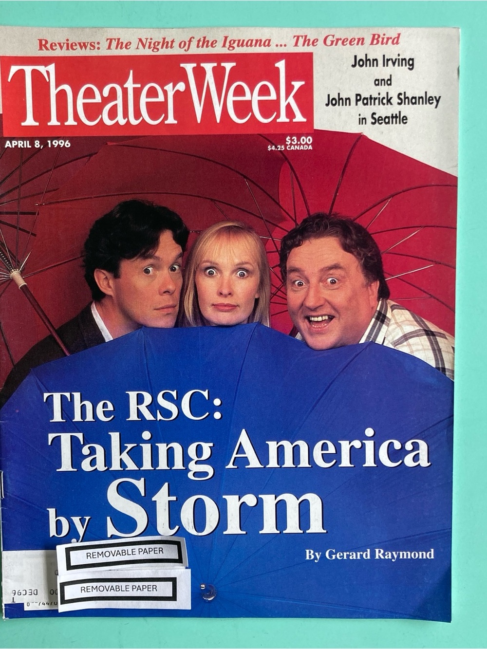 The Royal Shakespeare Company Theater Week Magazine APRIL 8 1996 - Address Label